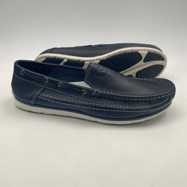 Mocassin Bateau Homme Cuir Bleu Marine