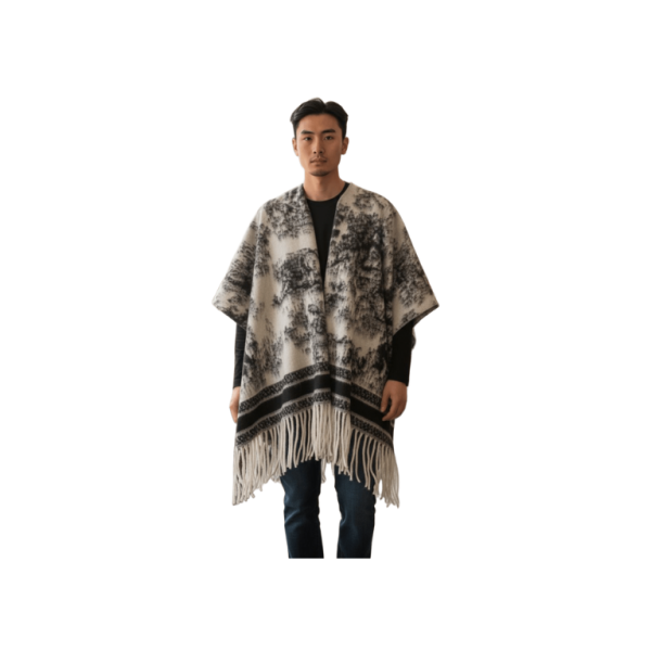 Poncho Châle Homme Imprimé Paysage