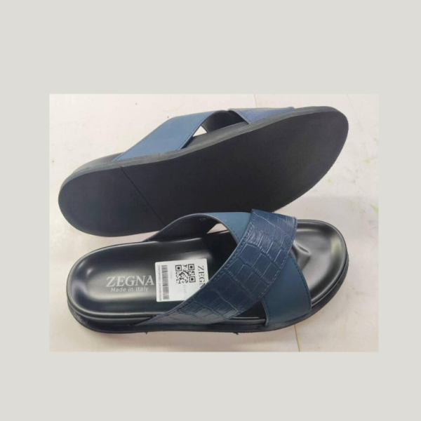 Tongs Zegna Homme Bleu Marine